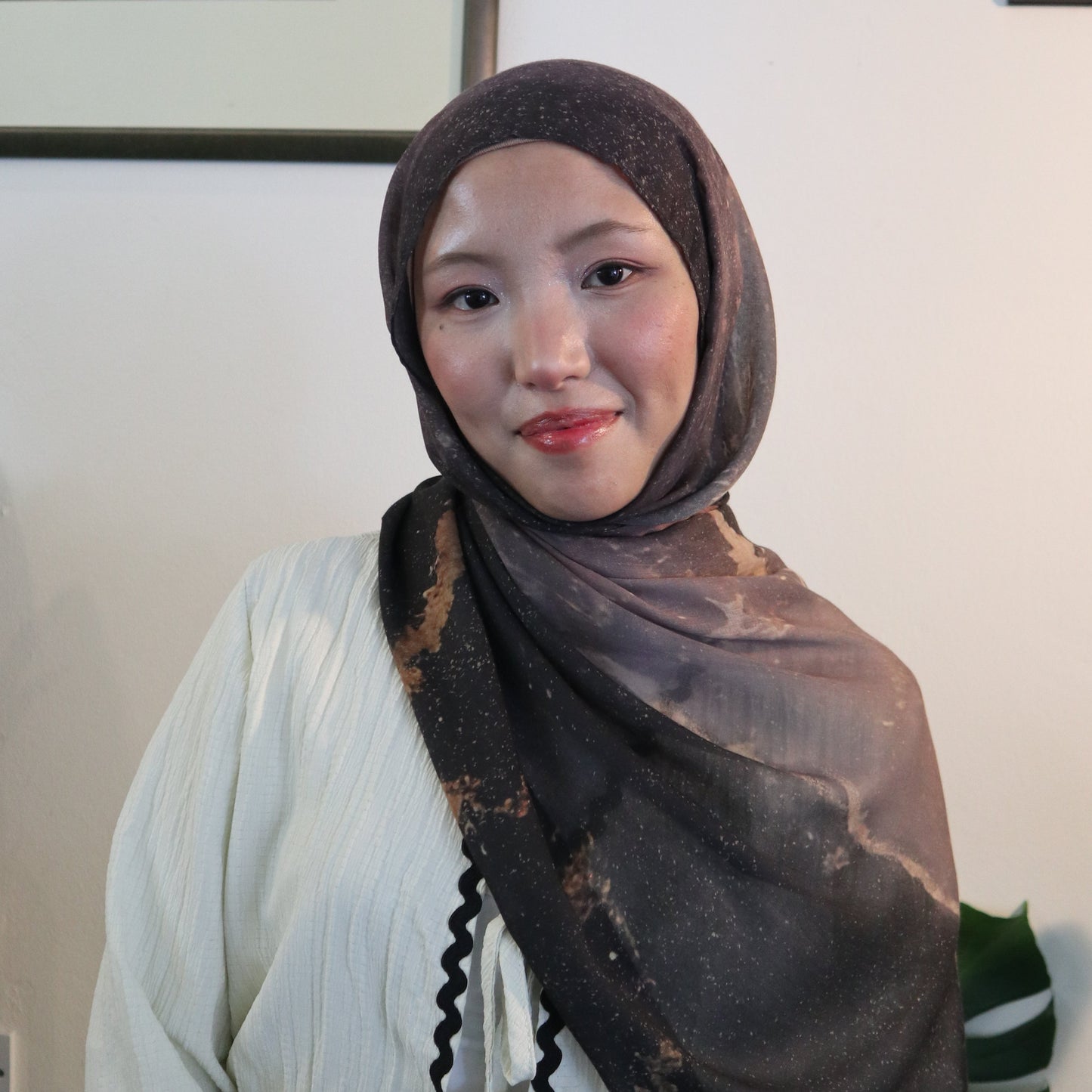 Gemalai Collection in perak,  marble moon stary night modal cotton hijab