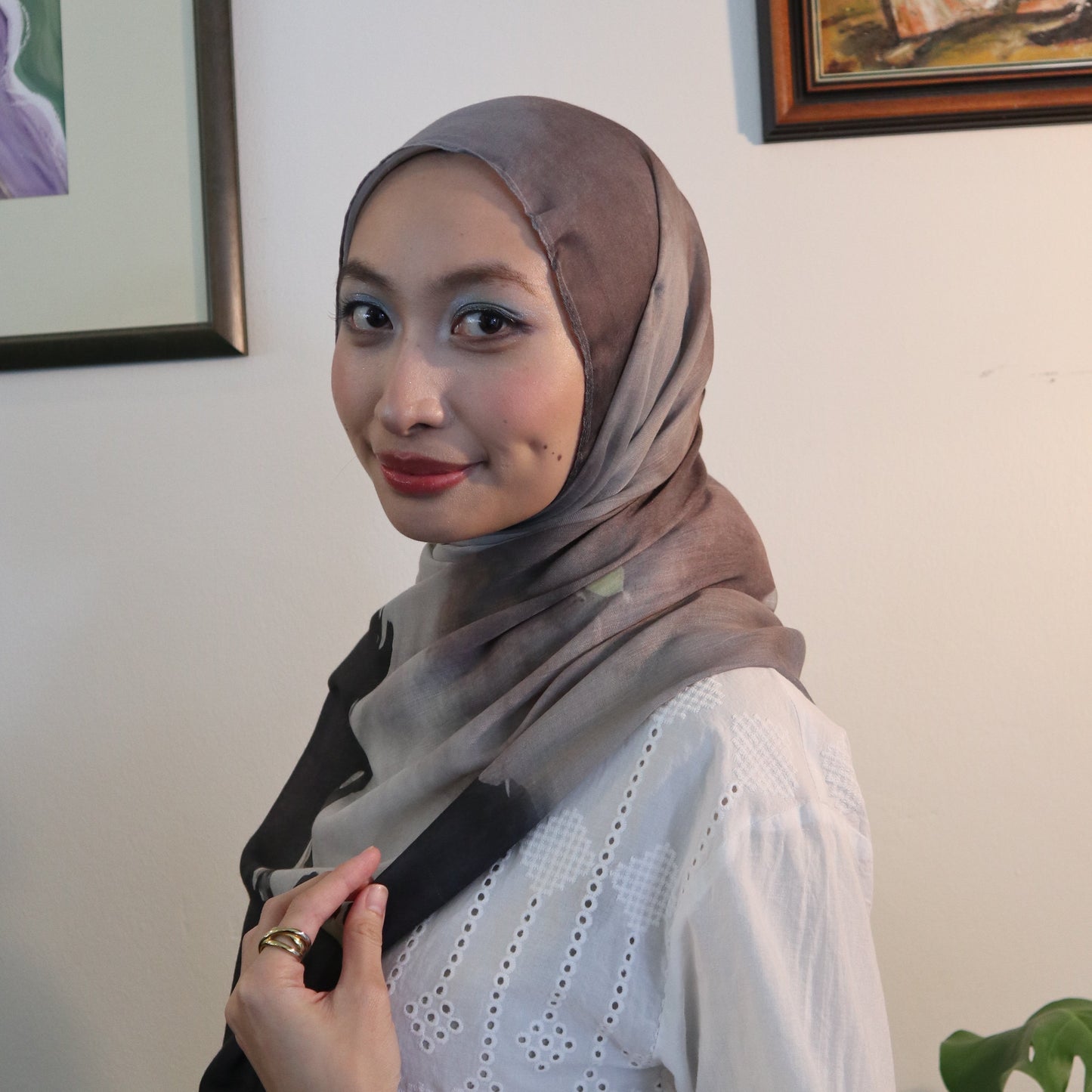 Women wearing Senyap from our Gemalai Shawl Collection 
